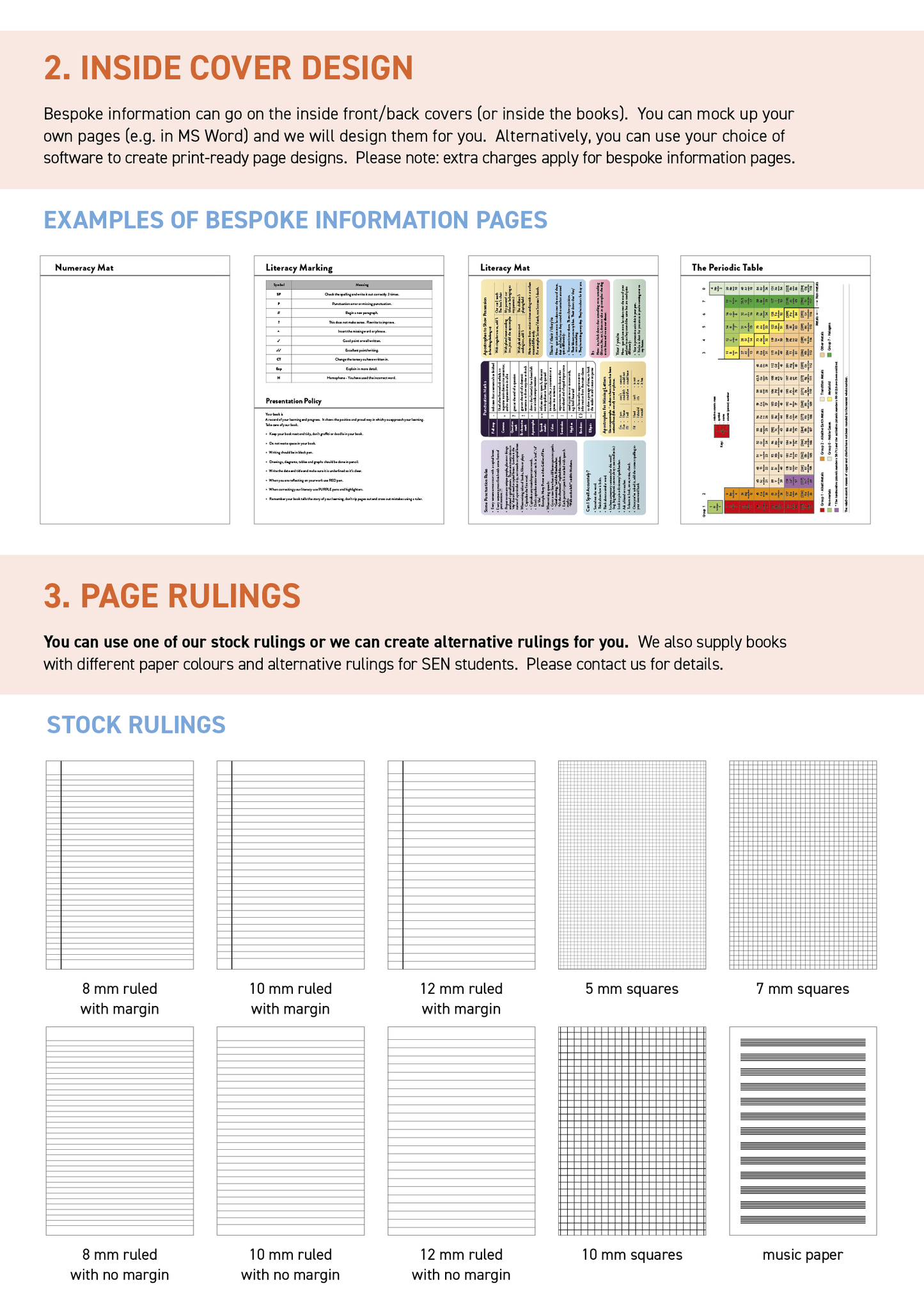 Bespoke Exercise Books