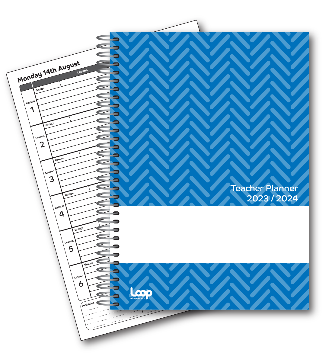 UNDATED 6 Lesson Teacher Planner A4 size Loop Education