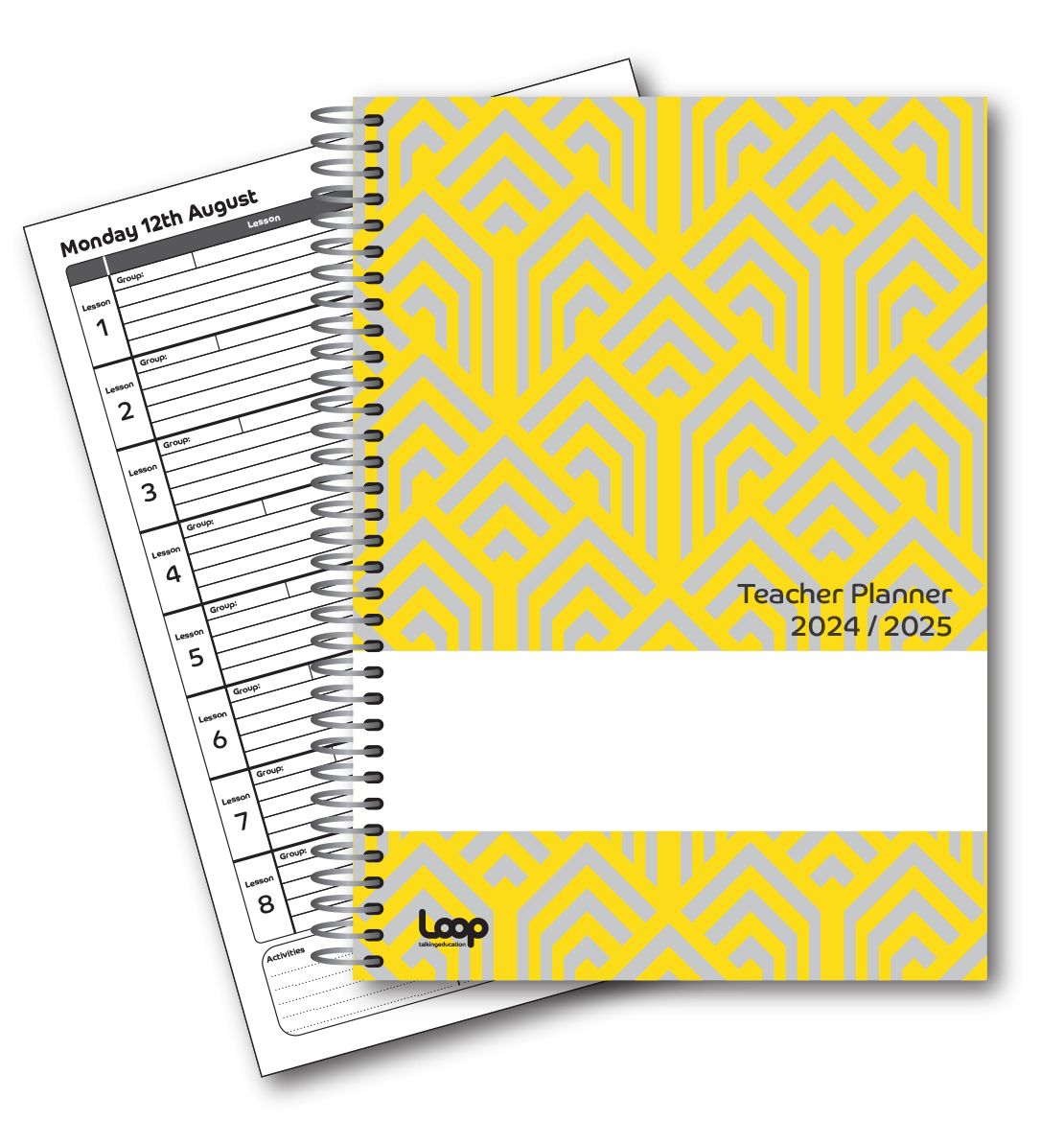 8 Lesson Dated Teacher Planner A5 size
