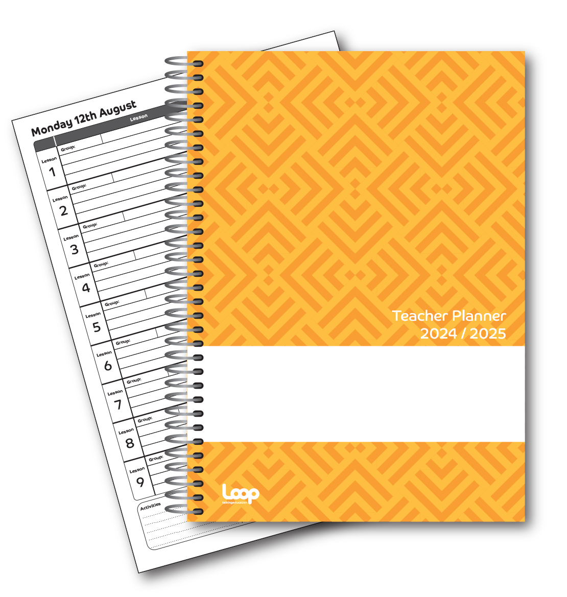 9 Lesson UNDATED Teacher Planner A4 size – Loop Education