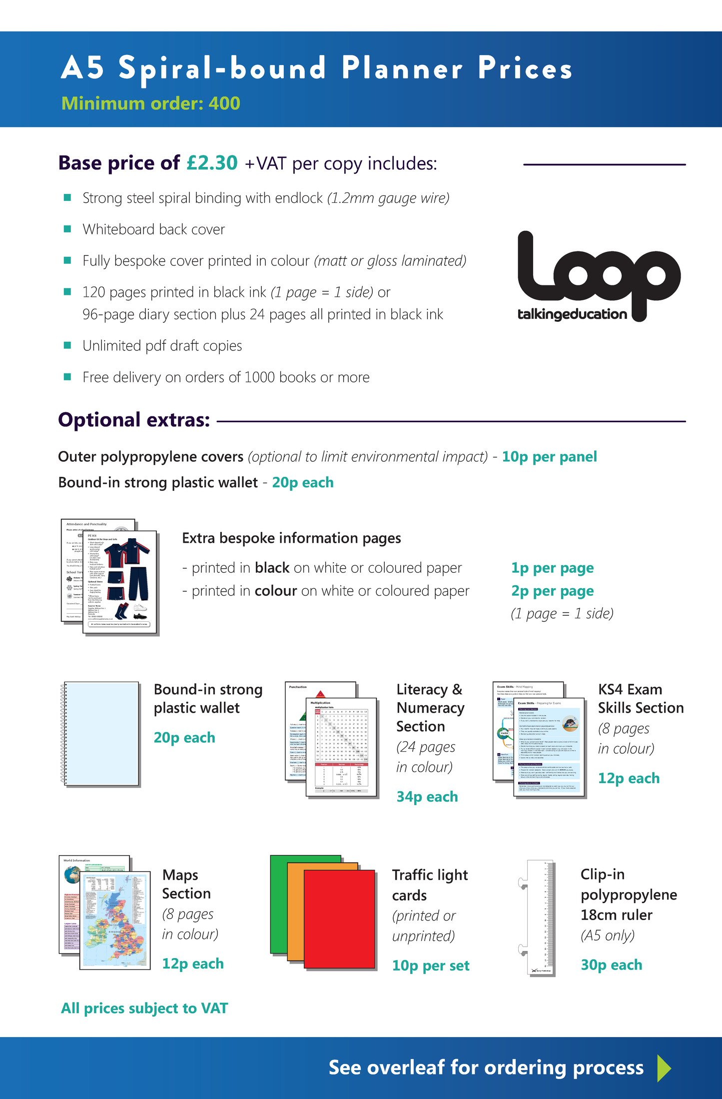 Bespoke Dated Student Planner -  A5 size Spiral Bound